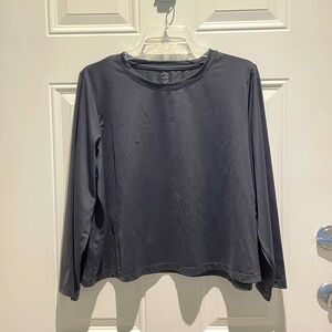 Errday Women's Black Cropped Long Sleeve Top Active Top Size 1XL, Stretch NEW